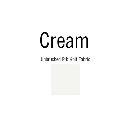 Cream Solid | Unbrushed Rib Knit Fabric