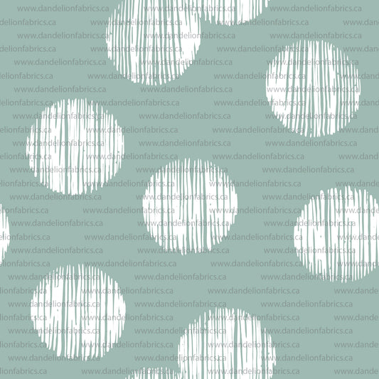 Abstract Circles in Mint | Unbrushed Rib Knit Fabric