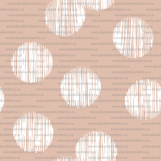 Abstract Circles in Spring Pink | Unbrushed Rib Knit Fabric