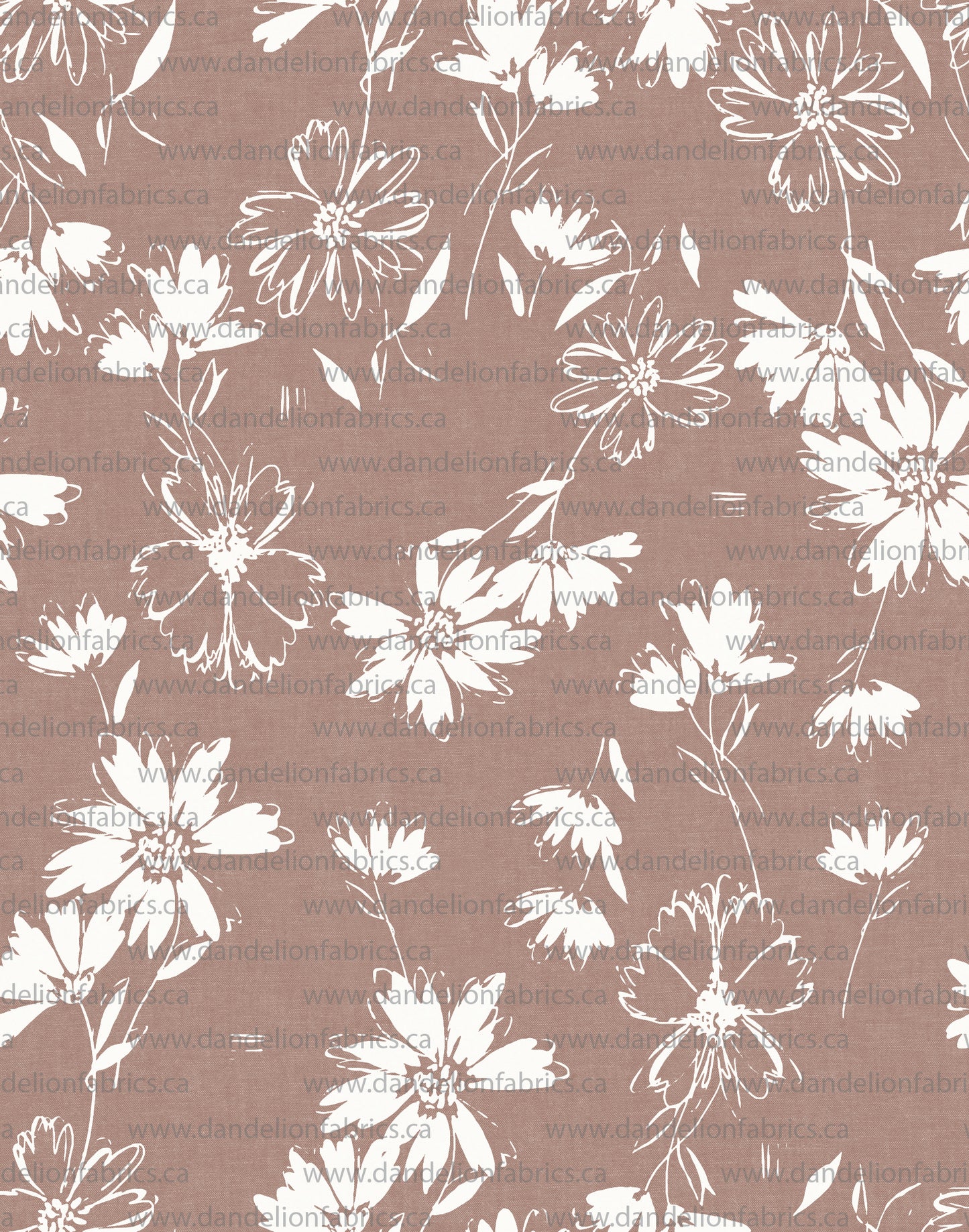 Arielle Floral in Earthy Mauve | Unbrushed Rib Knit Fabric
