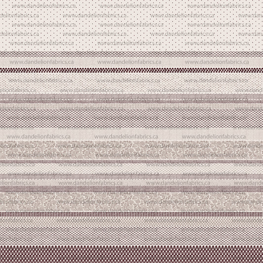 Bohemian Stripe in Inverted Burgundy | Unbrushed Rib Knit Fabric