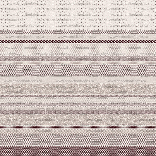 Bohemian Stripe in Inverted Burgundy | Unbrushed Rib Knit Fabric