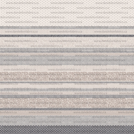 Bohemian Stripe in Inverted Navy | Unbrushed Rib Knit Fabric