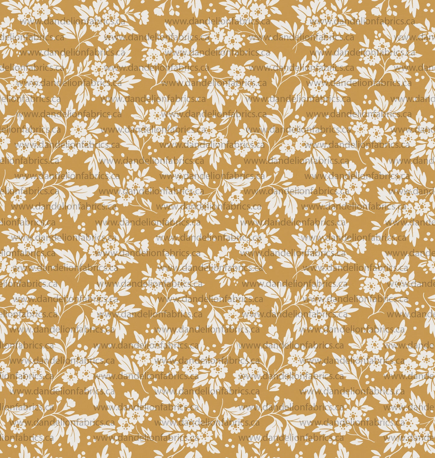 Wren Floral in Mustard Yellow | Unbrushed Rib Knit Fabric | SOLD BY THE FULL BOLT
