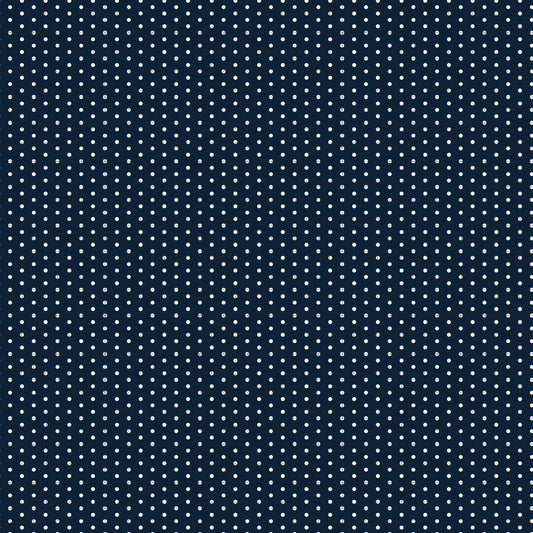 Polka Dots in Navy | Unbrushed Rib Knit Fabric