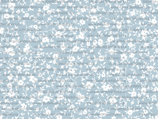 Alexandra Floral in Spring Blue | Calgary Rib Knit Fabric