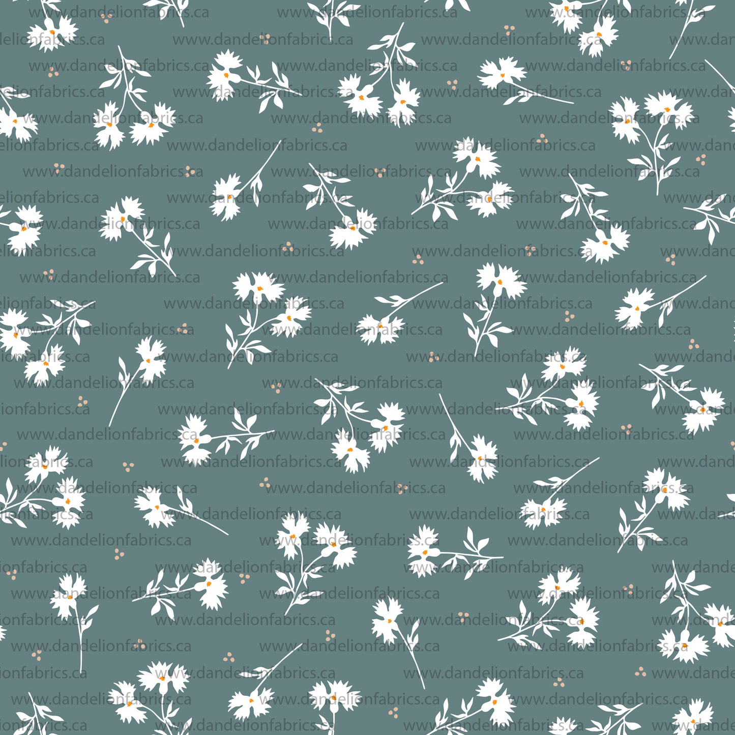 FLAW NOTICE: Briley Floral in Ocean Bay Blue | Unbrushed Rib Knit Fabric | SOLD BY THE FULL BOLT