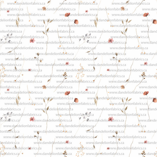 Charlotte Floral in White | Swiss Dot Knit Fabric | SOLD BY THE FULL BOLT