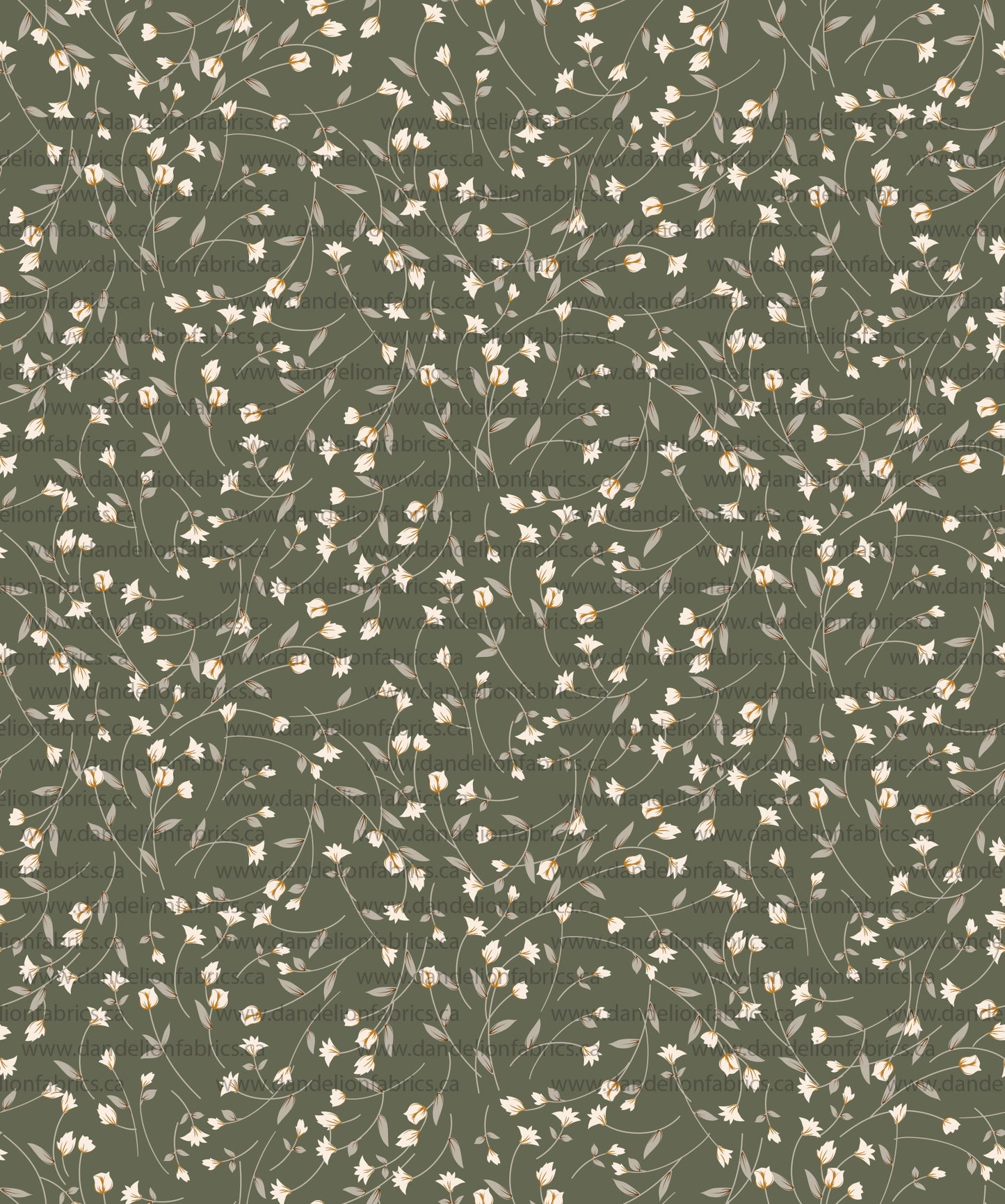 Naomi Floral in Olive | Unbrushed Rib Knit Fabric