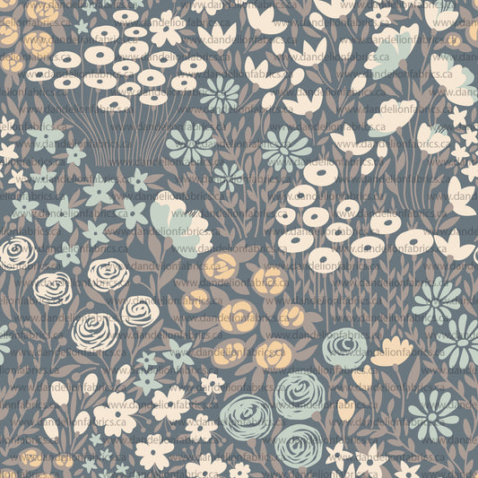 Sadie Floral in Navy | Eureka Jersey Knit Fabric