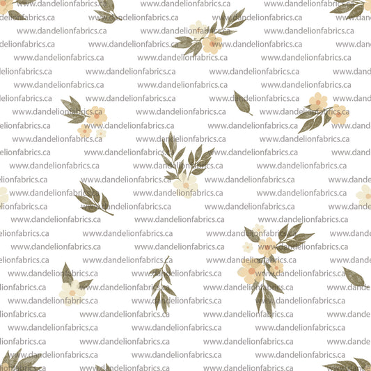Yellow Ditsy Floral | Swiss Dot Knit Fabric