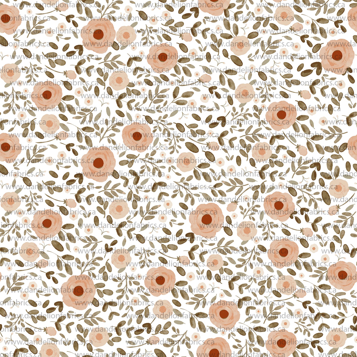 Ditsy Rose in White | Eureka Jersey Knit Fabric