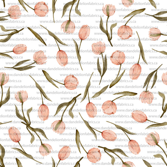 Tulip Floral | Swiss Dot Knit Fabric