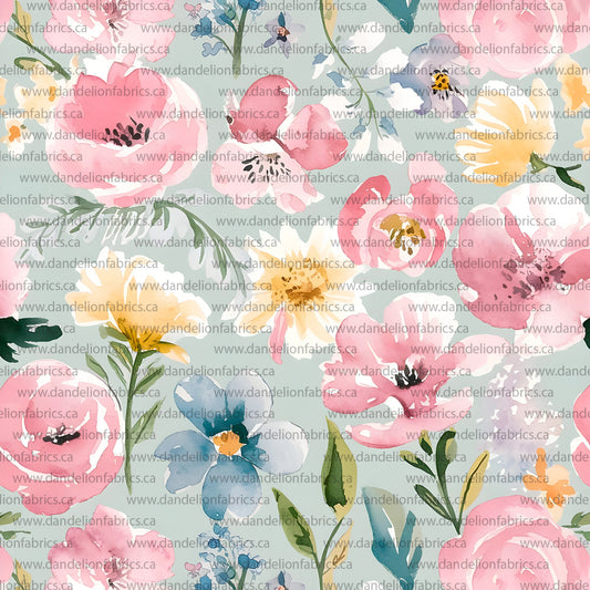 Addie Floral | Swiss Dot Knit Fabric