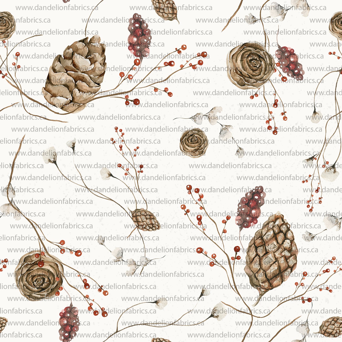 Acorns in White | Imitation Cotton Jersey Knit Fabric