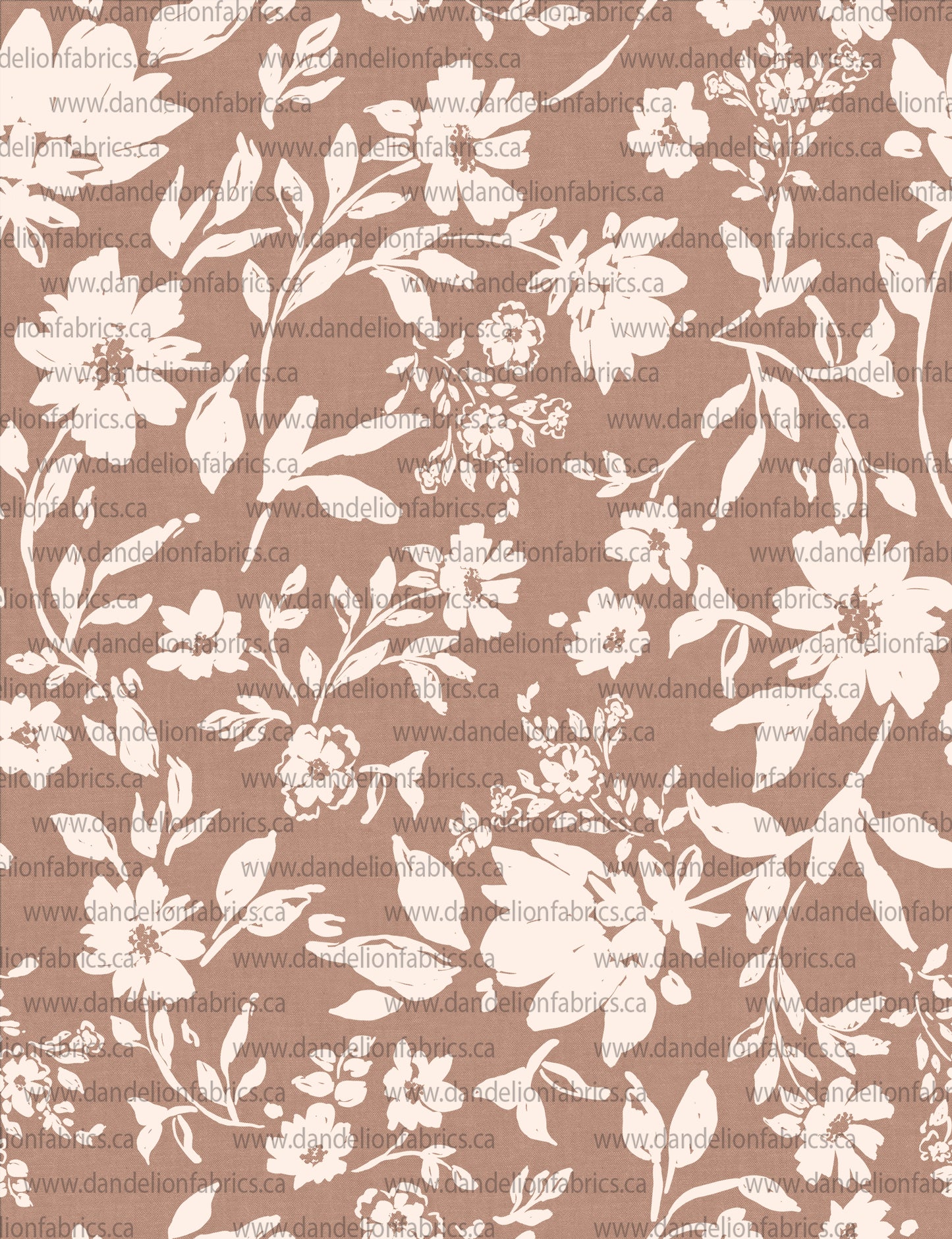 Taylor Floral in Mocha Peach | Pebble Stone Knit Fabric