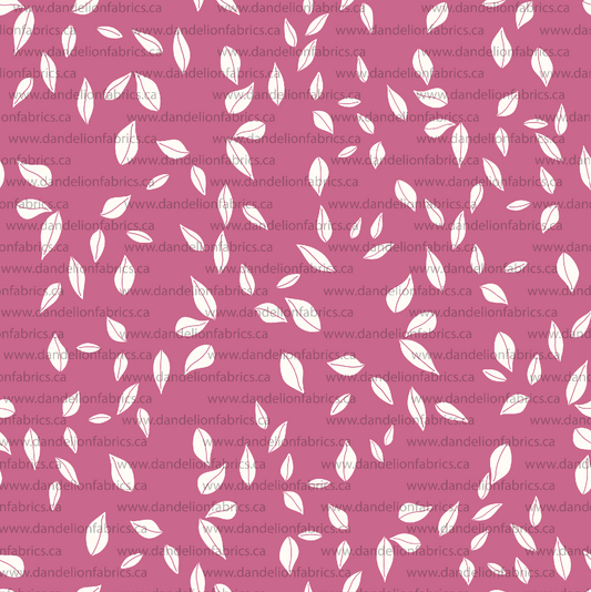 Spring Leaf Print in Bright Pink | Eureka Jersey Knit Fabric