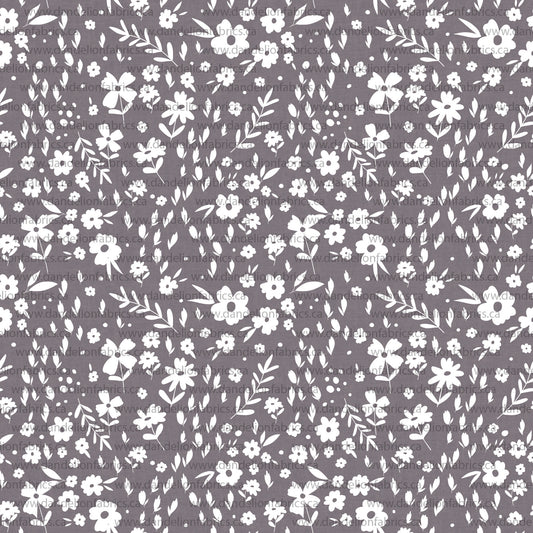 Dakota Floral in Purple | Unbrushed Rib Knit Fabric