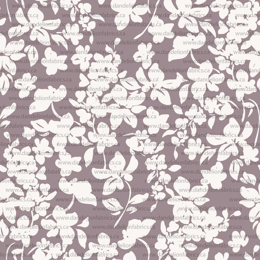 Taya Floral in Purple | Calgary Rib Knit Fabric