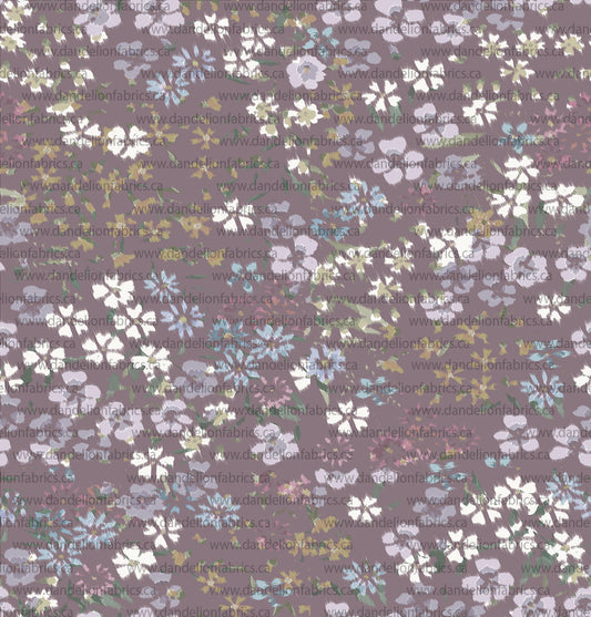 Rachelle Floral in Purple | Eureka Jersey Knit Fabric