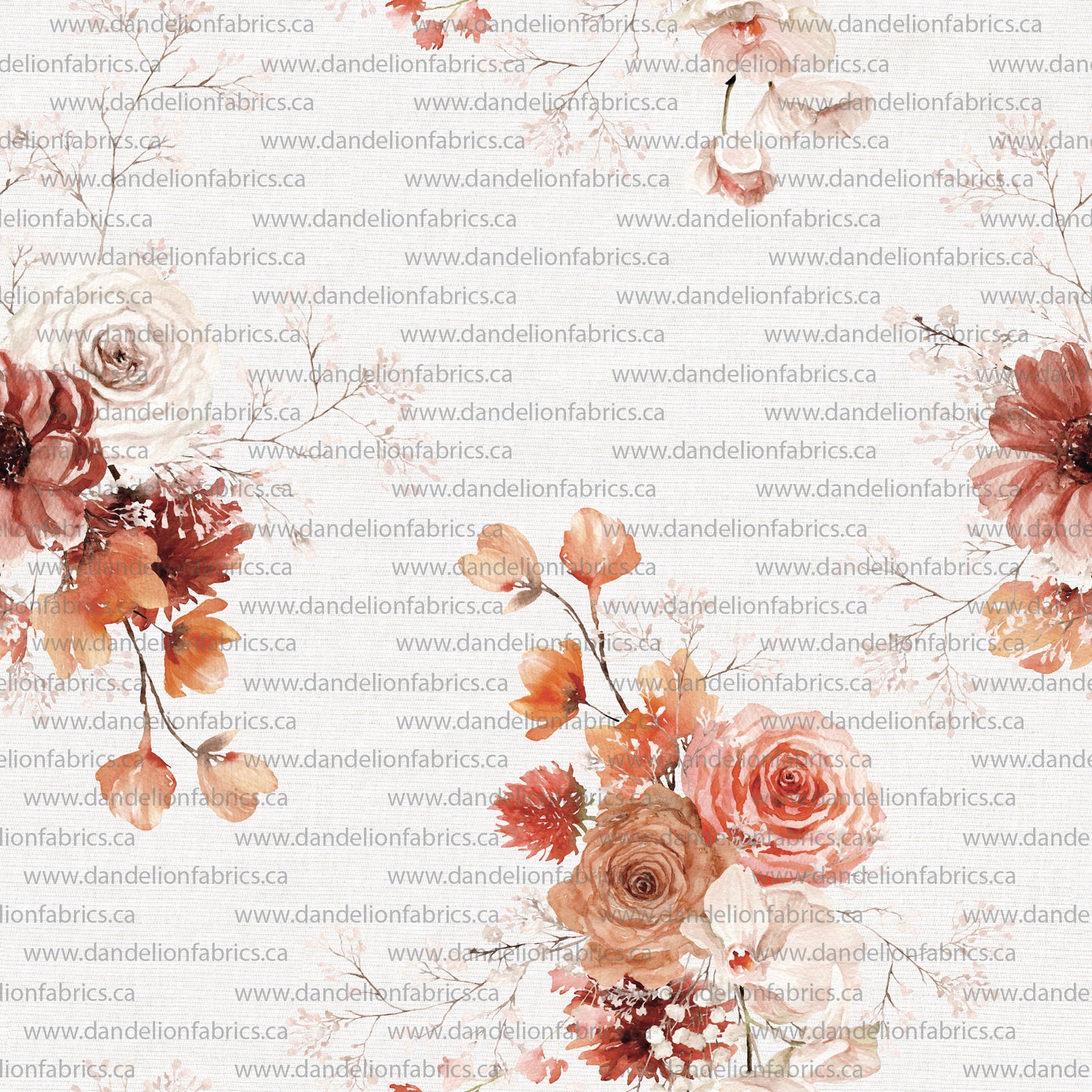 Addison Floral in Orange | DTY Knit Fabric | SOLD BY THE FULL BOLT