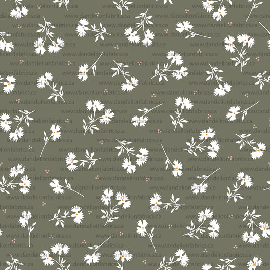 Briley Floral in Sage | Unbrushed Rib Knit Fabric | SOLD BY THE FULL BOLT