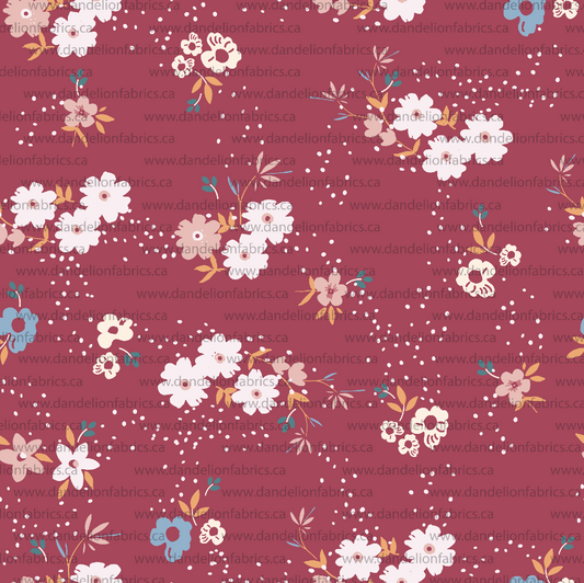 Melody Floral in Deep Pink | Eureka Jersey Knit Fabric
