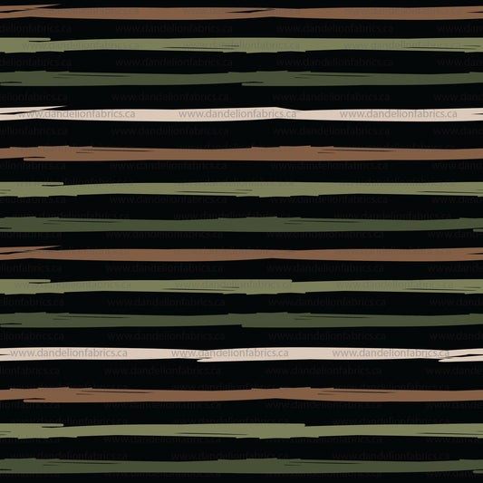 Animal Stripes in Black | Brushed Waffle Knit Fabric