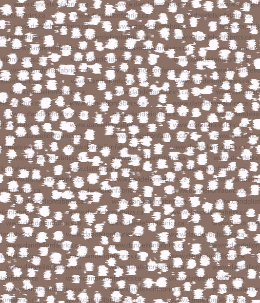 Smudged Dots in Umber | Unbrushed Rib Knit Fabric