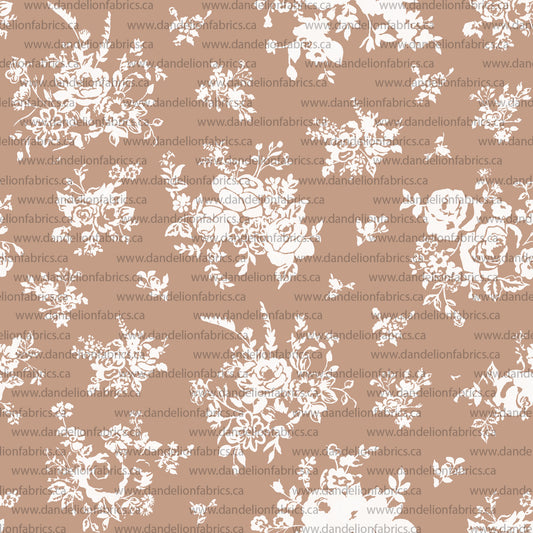 Rosemary Floral in Vintage Pink | Summer Breeze Knit Fabric