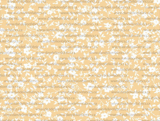 Alexandra Floral in Warm Yellow | Calgary Rib Knit Fabric