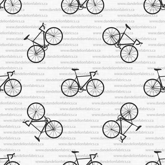 Bikes in White | Imitation Cotton Jersey Knit Fabric