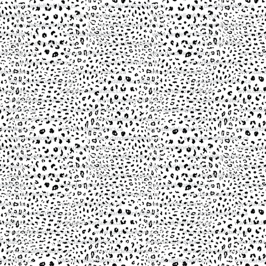 Leopard Print in White & Black | Unbrushed Rib Knit Fabric