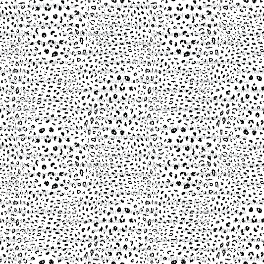 Leopard Print in White & Black | Unbrushed Rib Knit Fabric