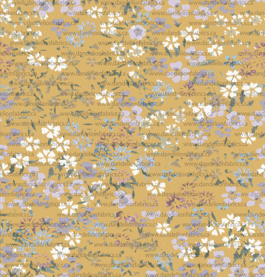 Rachelle Floral in Yellow | Eureka Jersey Knit Fabric