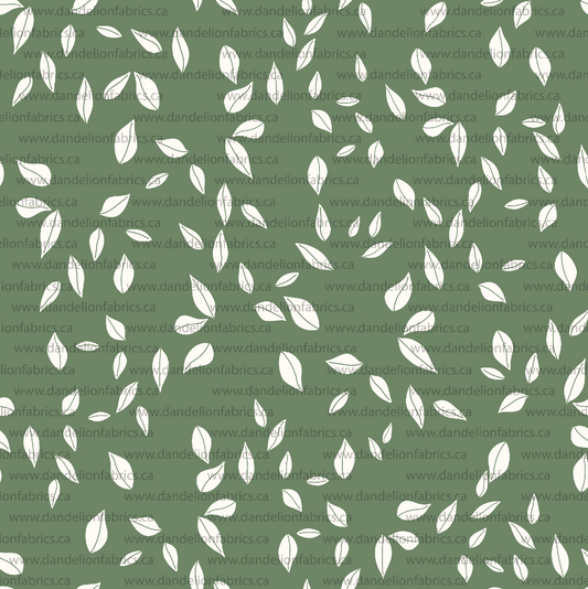 Spring Leaf Print in Leaf Green | Eureka Jersey Knit Fabric