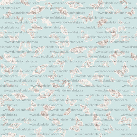 Naomi Butterfly Print in Blue | Brushed Mini Rib Knit Fabric | SOLD BY THE FULL BOLT