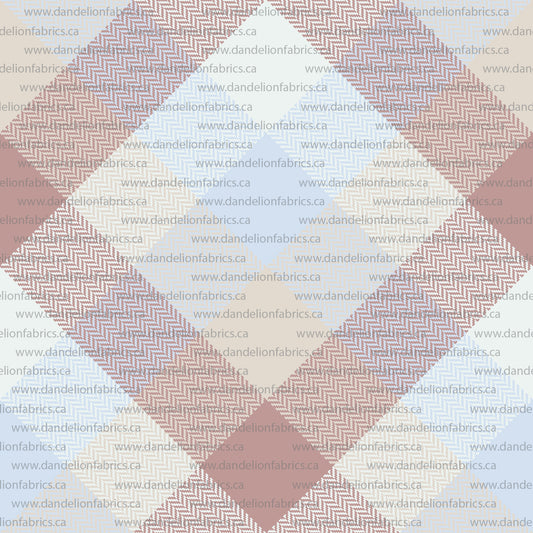 Elizabeth Plaid in Mauve | Mini Rib Knit Fabric | SOLD BY THE FULL BOLT