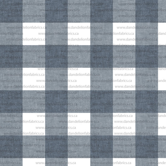 Genevieve Gingham Plaid in Denim | DTY Knit Fabric | SOLD BY THE FULL BOLT