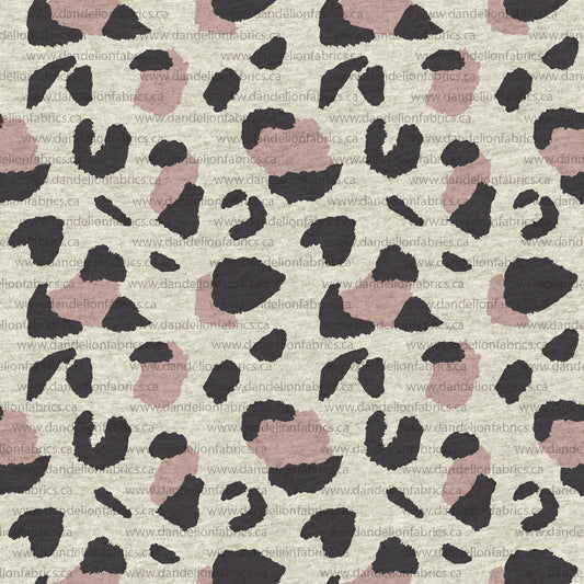 $3.00 - $4.00/YD | Safari Spots in Soft Pink | Brushed Mini Rib Knit Fabric | SOLD BY THE FULL BOLT