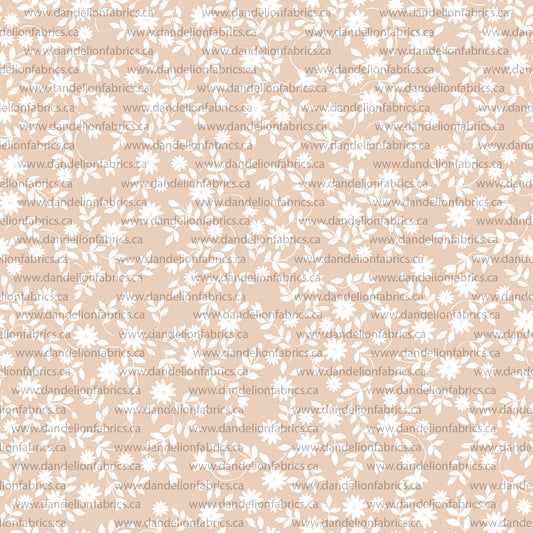 Lucy Floral in Peach | Mini Rib Knit Fabric | SOLD BY THE FULL BOLT