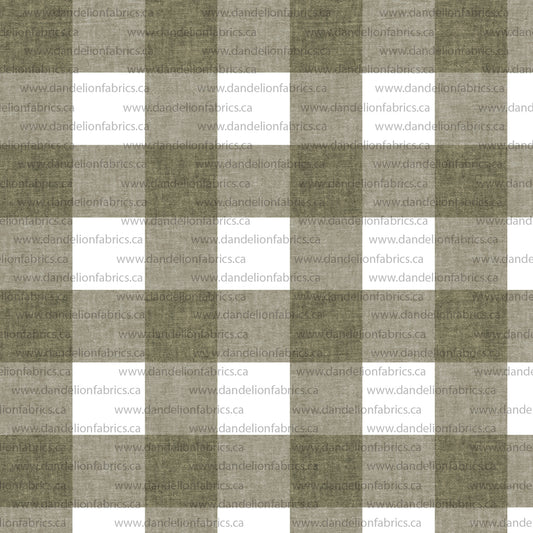 Genevieve Gingham Plaid in Olive Branch | Brushed Mini Rib Knit Fabric | SOLD BY THE FULL BOLT