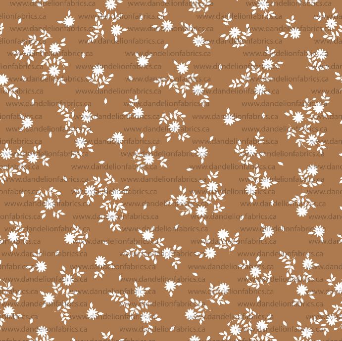 Lacey Floral in Copper Rust | Mini Rib Knit Fabric | SOLD BY THE FULL BOLT