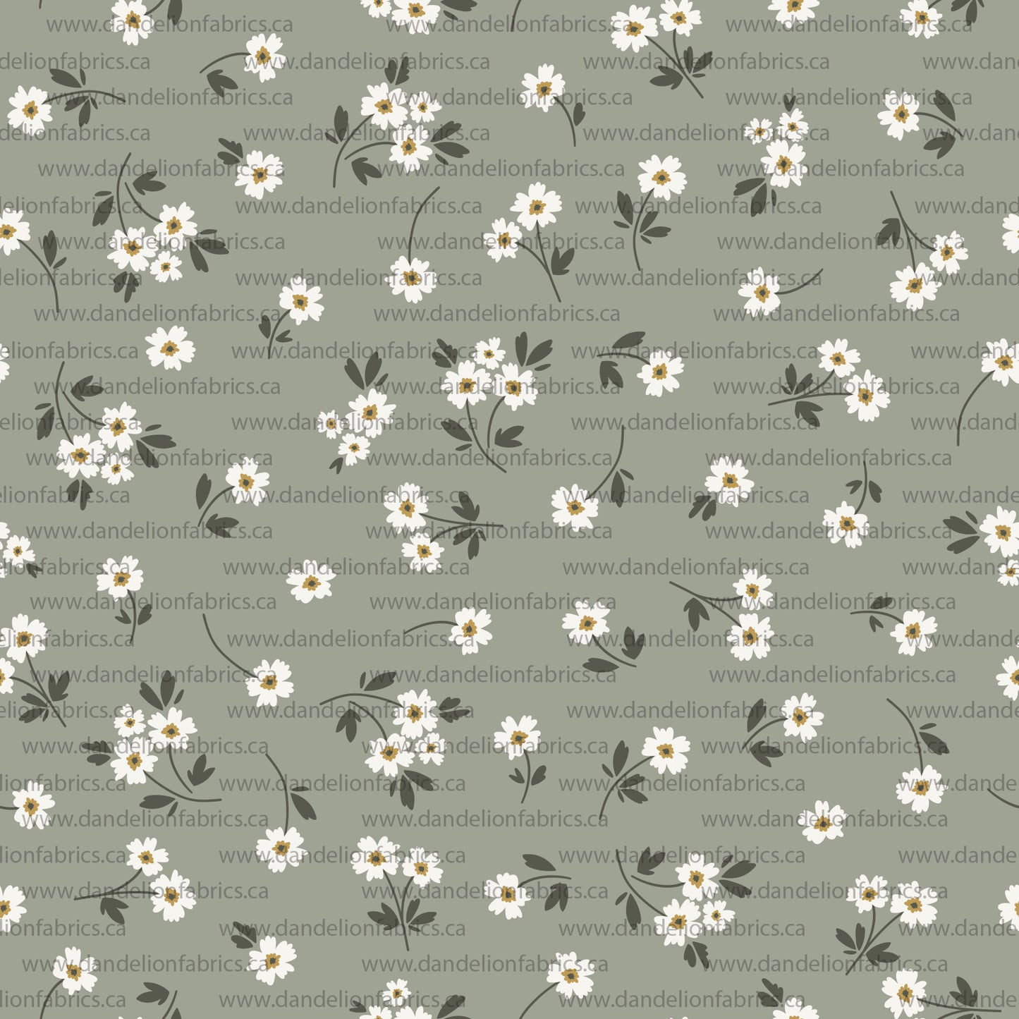 Brittani Floral in Sage Green | Mini Rib Knit Fabric | SOLD BY THE FULL BOLT