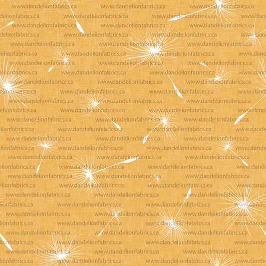 Dandelion Dust Print in Golden Yellow | Mini Rib Knit Fabric | SOLD BY THE FULL BOLT