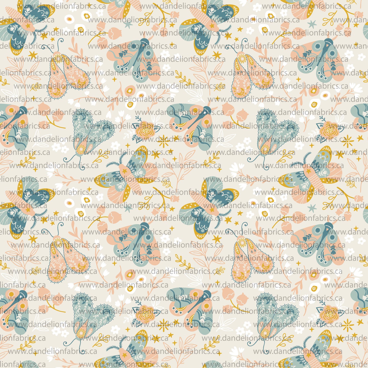 Ruth Butterfly Print in Cream | Brushed Mini Rib Knit Fabric | SOLD BY THE FULL BOLT