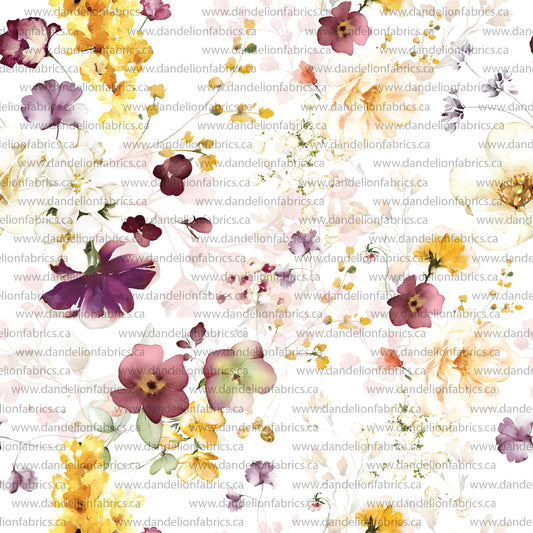 Martha Floral | Mini Rib Knit Fabric | SOLD BY THE FULL BOLT