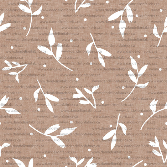 Flawed: Read Below | Gigi Leaf Print in Pink | Mini Rib Knit Fabric | SOLD BY THE FULL BOLT